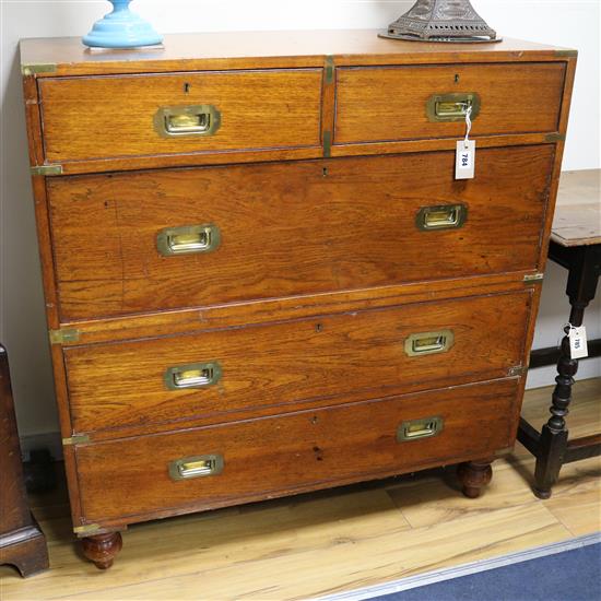 A Victorian oak military chest W.99cm